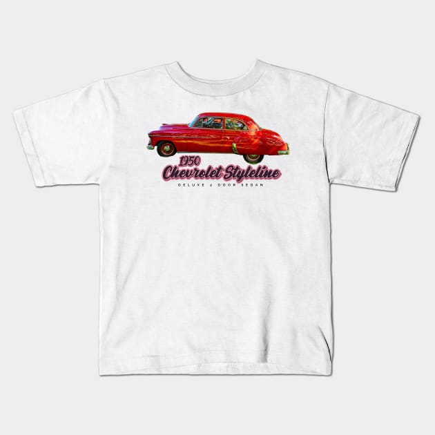 1950 Chevrolet Styleline Deluxe 2 Door Sedan Kids T-Shirt by Gestalt Imagery